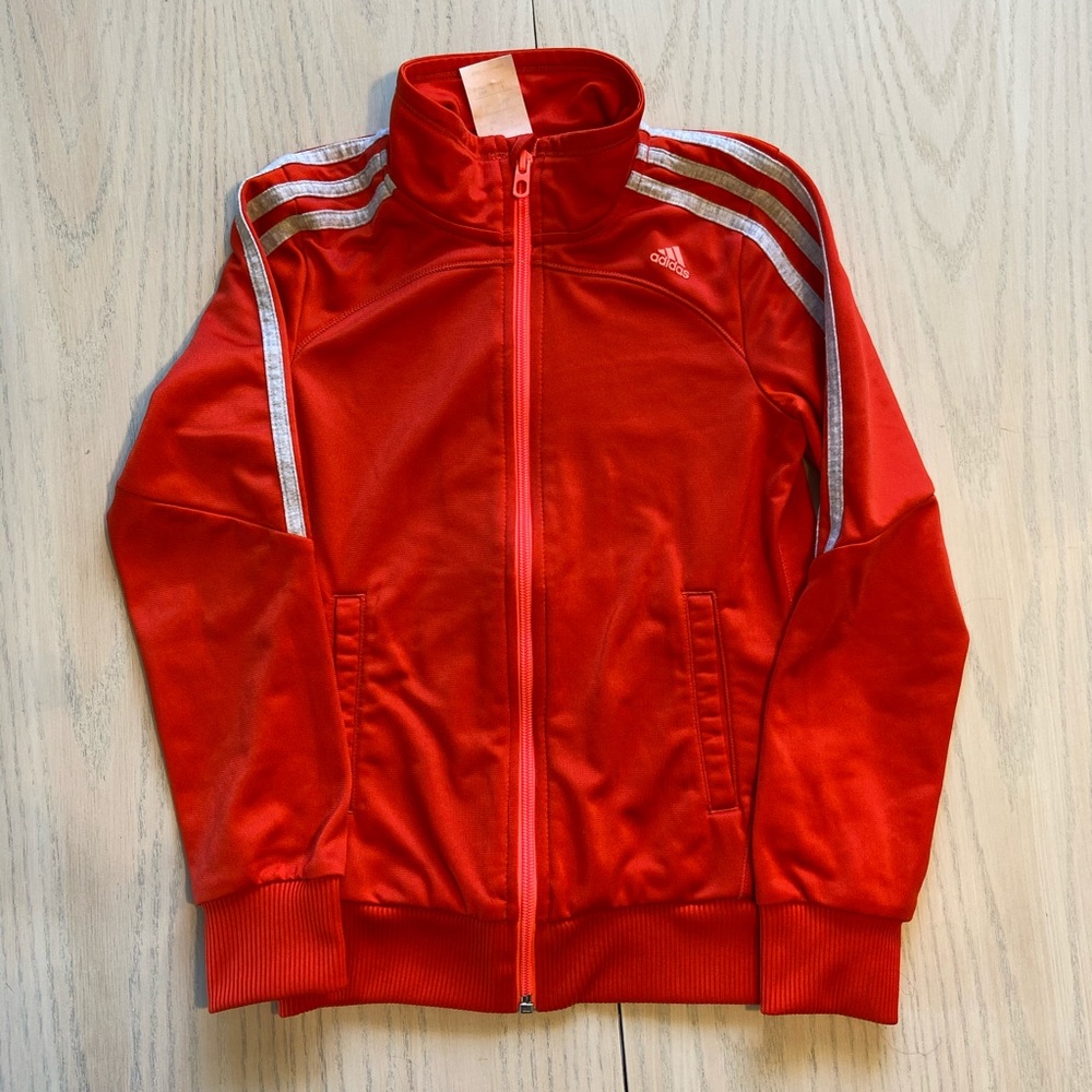 Dark Coral and Pink Adidas Sweater